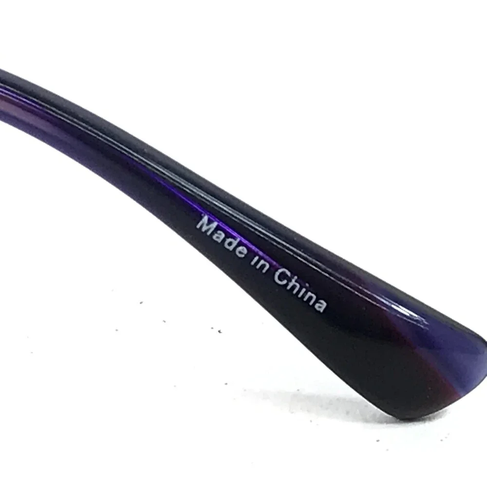 Elle Eyeglasses Frames EL13320 PU Shiny Purple Rectangle Full Rim 52-15-135